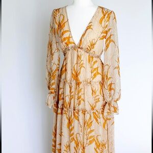 STUNNING AUTUMN GODDESS RUFFLED BABYDOLL MAXI DRESS🌼